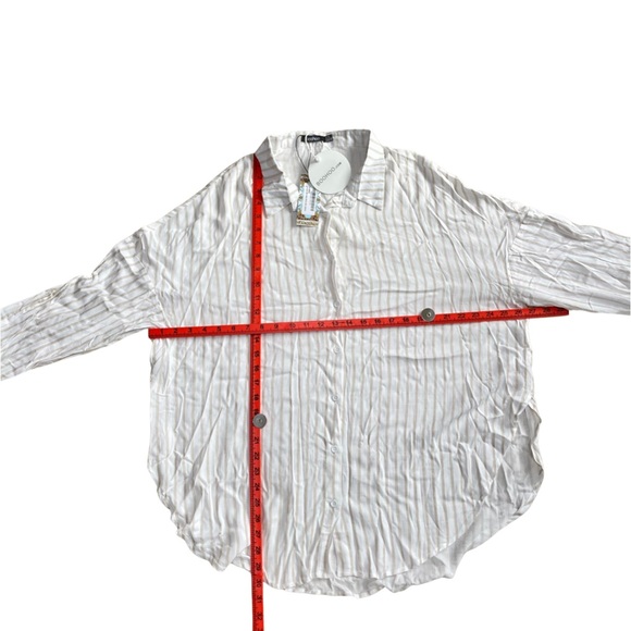 BNWT Plus Size Women stripe Shirt blouse Ladies Baggy Oversized Top Size 16 - Picture 5 of 10